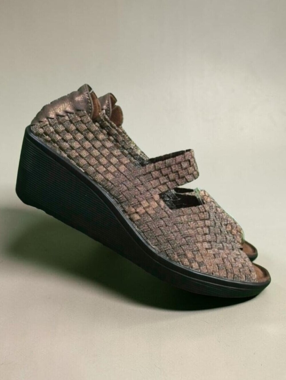 BARETRAPS | UMMA ELASTIC WOVEN PEEP-TOE MARY JANE WEDGE SANDALS